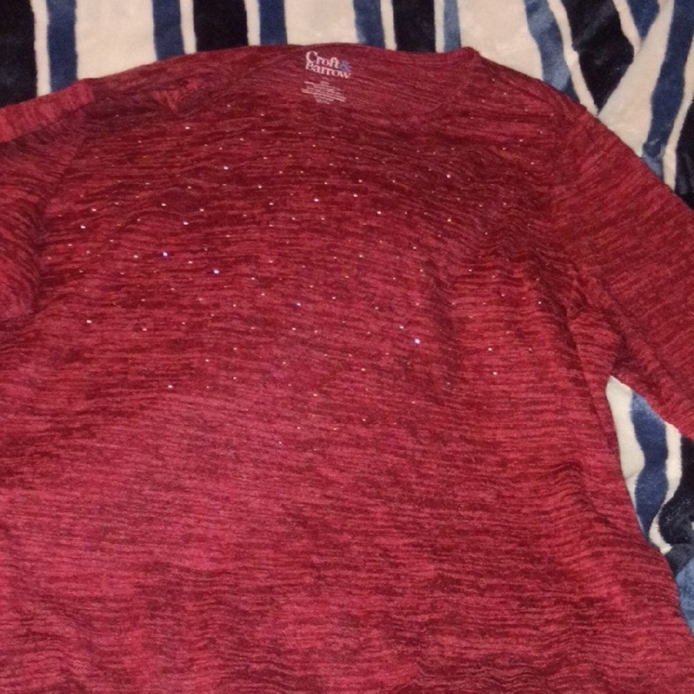 croft & barrow Ruby Red Sparkle Sweater Top